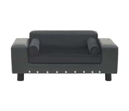 Suņu Dīvāns, Tumši Pelēks, 81X43X31 Cm, Plīšs, Mākslīgā Āda Vidaxl