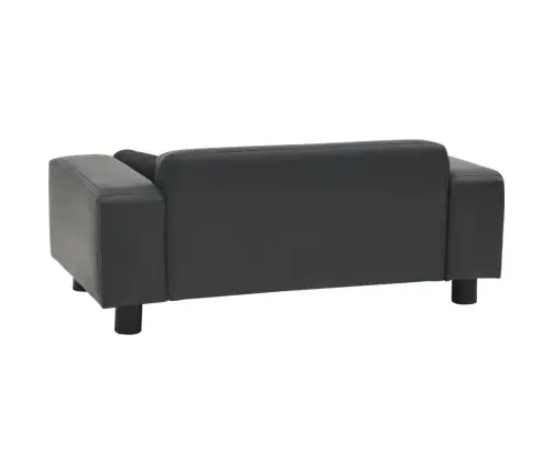 Suņu Dīvāns, Tumši Pelēks, 81X43X31 Cm, Plīšs, Mākslīgā Āda Vidaxl