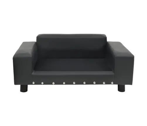 Suņu Dīvāns, Tumši Pelēks, 81X43X31 Cm, Plīšs, Mākslīgā Āda Vidaxl