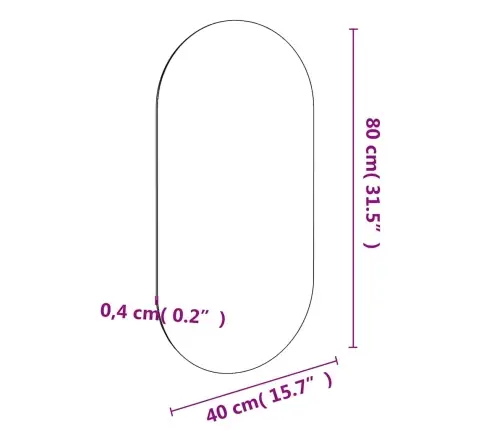 Spogulis, 80X40 Cm, Stikls Vidaxl