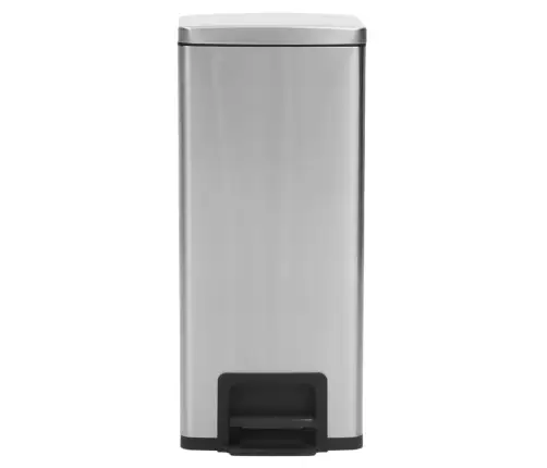 Prügikast Pedaaliga, Sõrmejäljevaba, 30 L Hõbe Roostevaba Teras