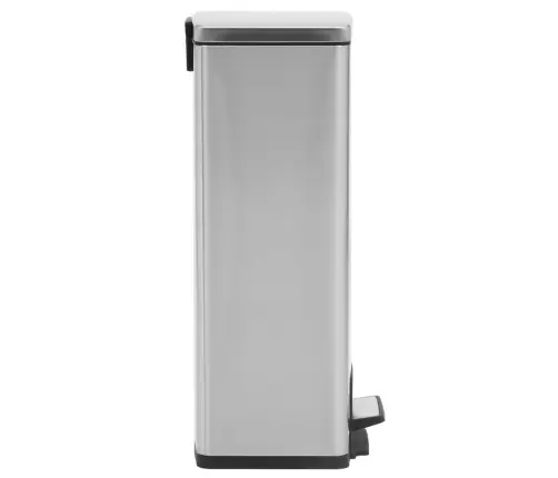 Prügikast Pedaaliga, Sõrmejäljevaba, 30 L Hõbe Roostevaba Teras