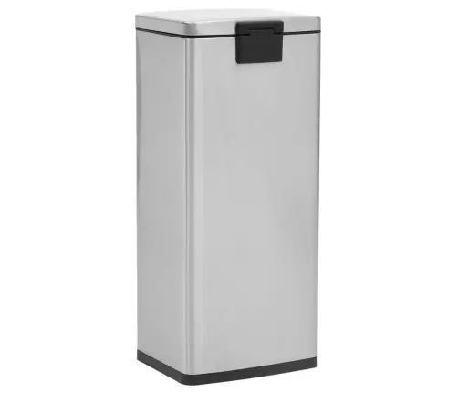 Prügikast Pedaaliga, Sõrmejäljevaba, 30 L Hõbe Roostevaba Teras