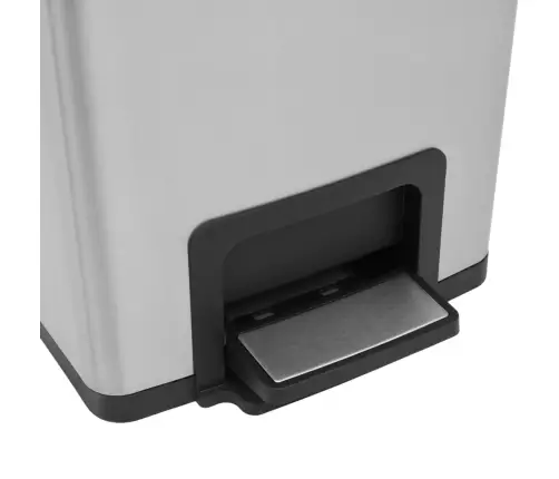 Prügikast Pedaaliga, Sõrmejäljevaba, 30 L Hõbe Roostevaba Teras