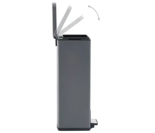 Šiukšliadėžė Su Pedalu, Pilka, Nerūdijantis Plienas, 30L