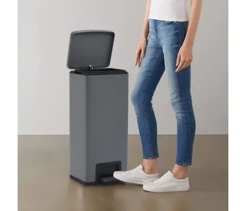 Šiukšliadėžė Su Pedalu, Pilka, Nerūdijantis Plienas, 30L