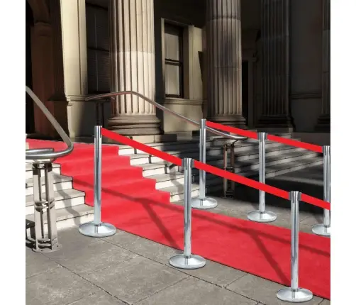 Rindu Barjeras Ar Lenti, 4 Gab., Nerūsējošs Tērauds, Sudraba Vidaxl