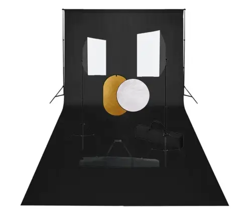 Fotostudijas Komplekts – Gaismas Izkliedētāji, Foni, Reflektori Vidaxl