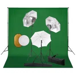 Fotostudijas Komplekts – Lampas, Lietussargi, Fons, Reflektori Vidaxl