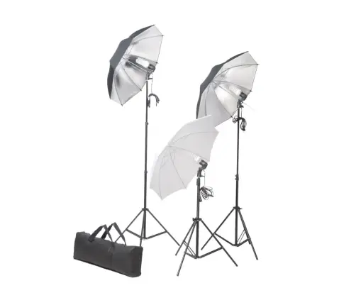 Fotostudijas Komplekts – Lampas, Lietussargi, Fons, Reflektori Vidaxl