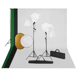 Fotostudijas Komplekts – Lampas, Fons, Reflektori Vidaxl