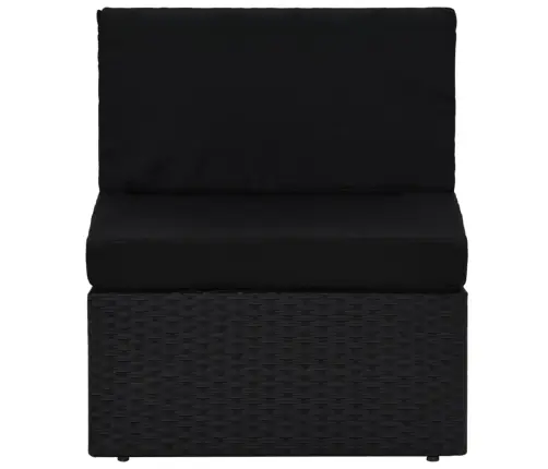 Sodo Komplektas Su Pagalvėlėmis, 4 Dalių, Juodas, Poliratanas