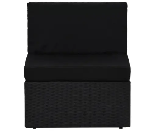 Sodo Komplektas Su Pagalvėlėmis, 10 Dalių, Juodas, Poliratanas