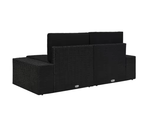 Sodo Komplektas Su Pagalvėlėmis, 10 Dalių, Juodas, Poliratanas