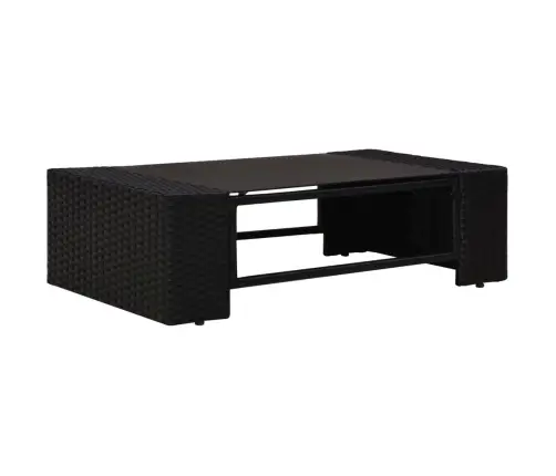 6-Osaline Aiamööblikomplekt Patjadega, Must, Polürotang