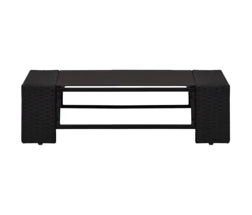 6-Osaline Aiamööblikomplekt Patjadega, Must, Polürotang