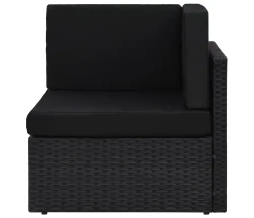 Sodo Komplektas Su Pagalvėlėmis, 10 Dalių, Juodas, Poliratanas