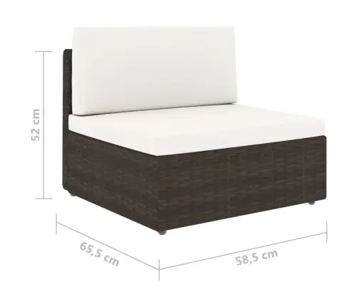 4-Daļīgs Dārza Atpūtas Mēbeļu Komplekts, Brūna Pe Rotangpalma Vidaxl