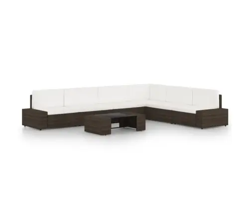 7-Osaline Aiamööbli Komplekt Patjadega, Pruun, Polürotang