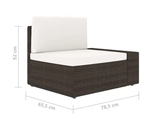 5-Daļīgs Dārza Atpūtas Mēbeļu Komplekts, Brūna Pe Rotangpalma Vidaxl