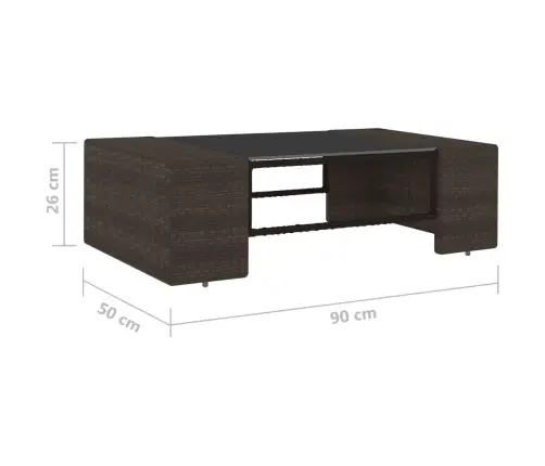 6-Daļīgs Dārza Atpūtas Mēbeļu Komplekts, Brūna Pe Rotangpalma Vidaxl