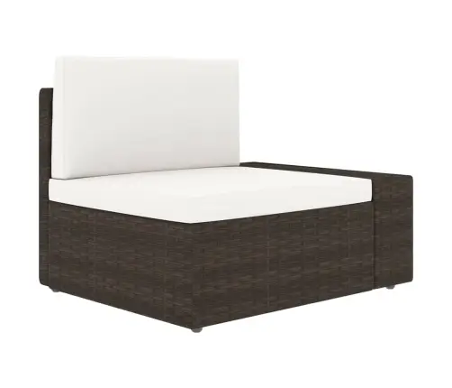 9-Daļīgs Dārza Atpūtas Mēbeļu Komplekts, Brūna Pe Rotangpalma Vidaxl