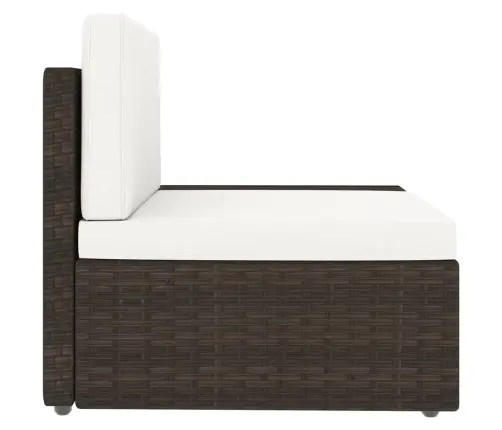 9-Daļīgs Dārza Atpūtas Mēbeļu Komplekts, Brūna Pe Rotangpalma Vidaxl