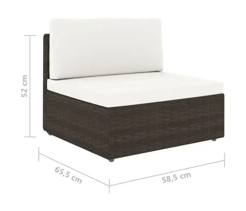 11-Osaline Aiamööbli Komplekt Patjadega, Pruun, Polürotang