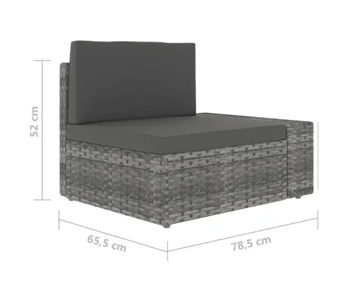 7-Daļīgs Dārza Atpūtas Mēbeļu Komplekts, Pelēka Pe Rotangpalma Vidaxl