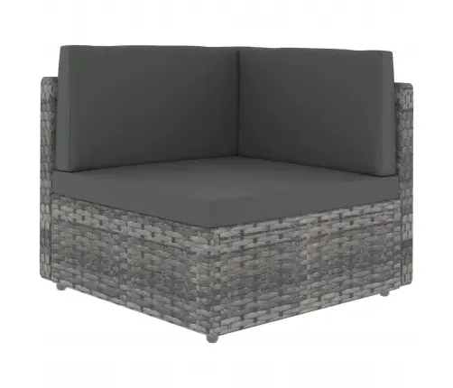 7-Daļīgs Dārza Atpūtas Mēbeļu Komplekts, Pelēka Pe Rotangpalma Vidaxl