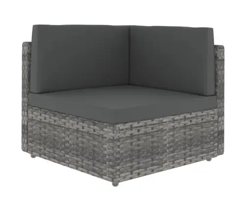 12-Osaline Aiamööbli Komplekt Patjadega, Hall, Polürotang