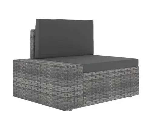 5-Osaline Aiamööblikomplekt Patjadega, Hall, Polürotang