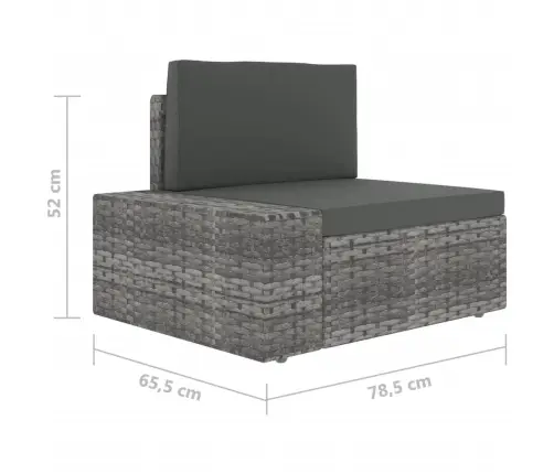 9-Daļīgs Dārza Atpūtas Mēbeļu Komplekts, Pelēka Pe Rotangpalma Vidaxl