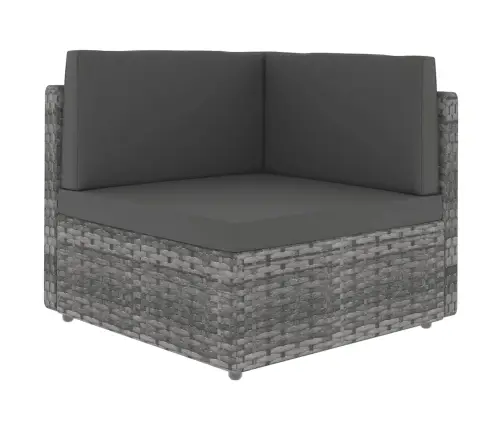 9-Daļīgs Dārza Atpūtas Mēbeļu Komplekts, Pelēka Pe Rotangpalma Vidaxl