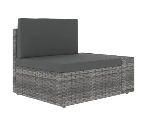 Sodo Komplektas Su Pagalvėlėmis, 11 Dalių, Pilkas, Poliratanas