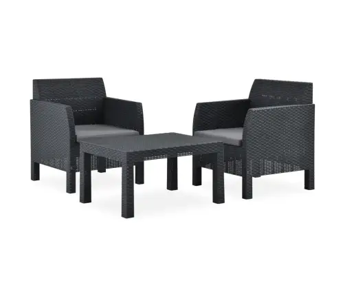 3-Daļīgs Dārza Mēbeļu Komplekts Ar Matračiem, Pp Pinums, Pelēks Vidaxl