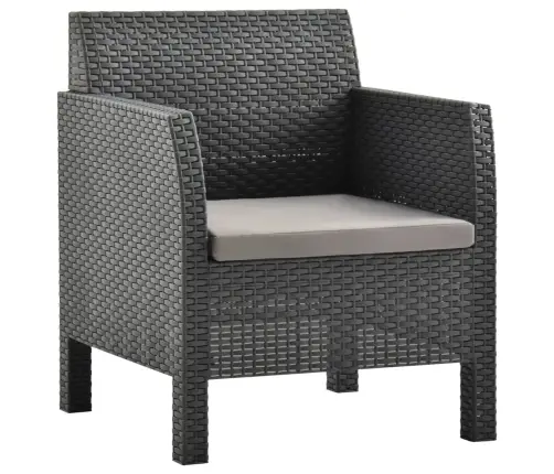 3-Daļīgs Dārza Mēbeļu Komplekts Ar Matračiem, Pp Pinums, Pelēks Vidaxl