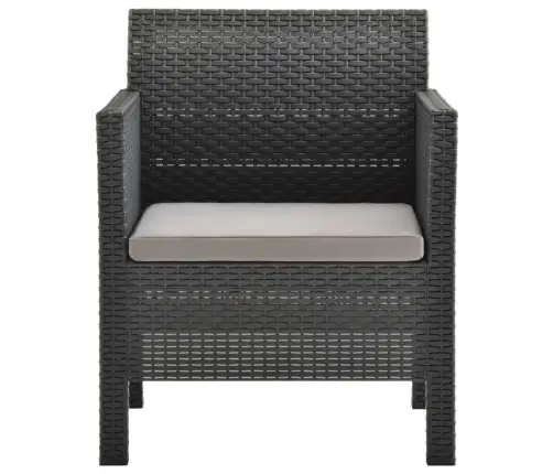 3-Daļīgs Dārza Mēbeļu Komplekts Ar Matračiem, Pp Pinums, Pelēks Vidaxl