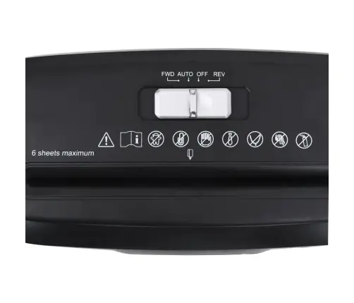 Popieriaus Smulkintuvas, Juodas, 6 Lakštai, Pjaustymas Juostom