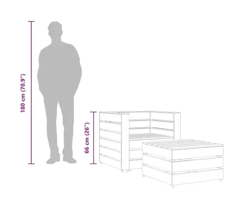 2-Daļīgs Dārza Palešu Mēbeļu Komplekts, Impregnēts Priedes Koks Vidaxl