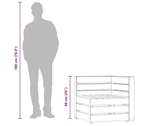 Dārza Palešu Stūra Dīvāns, Impregnēts Priedes Koks Vidaxl