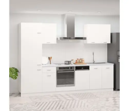 Virtuvės Spintelių Komplektas, Lyon, 7 Dalių, Baltos Spalvos, Mdp