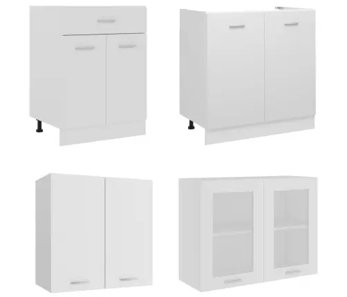 Virtuvės Spintelių Komplektas, Lyon, 4 Dalių, Baltas, Mediena