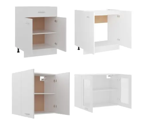 Virtuvės Spintelių Komplektas, Lyon, 4 Dalių, Baltas, Mediena