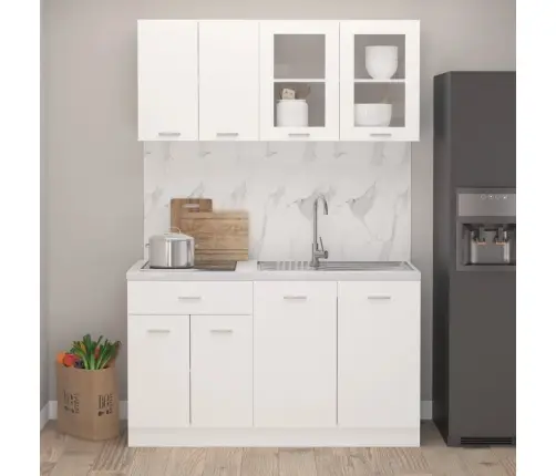 Virtuvės Spintelių Komplektas, Lyon, 4 Dalių, Baltas, Mediena