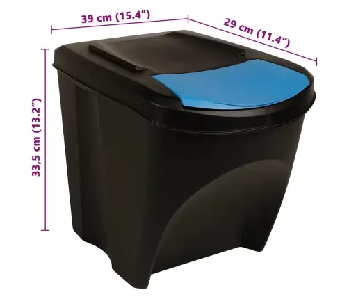 Miskates, 3 Gab., Sakraujamas, Antracītpelēkas, 75 L  Vidaxl