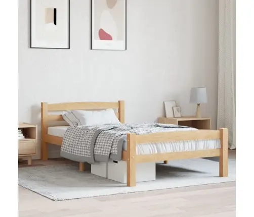 Gultas Rāmis, Priedes Masīvkoks, 90X200 Cm Vidaxl