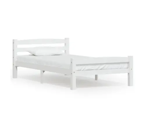 Gultas Rāmis, Balts, Priedes Masīvkoks, 100X200 Cm Vidaxl