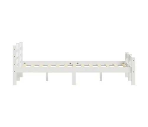 Voodiraam, Valge, Männipuit, 120 X 200 Cm