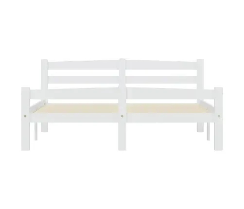 Gulta Bez Matrača, Balts, 140X200 Cm, Priedes Masīvkoks Vidaxl